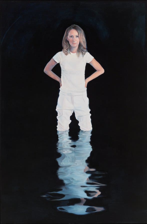 Knee-deep  (Portrait of Lisa McCune) by Yvonne East 