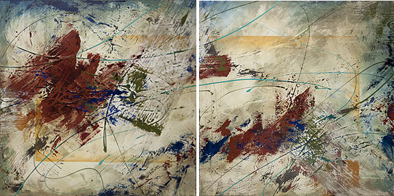 Breaking New Ground (Diptych) by Lynette Ubel 