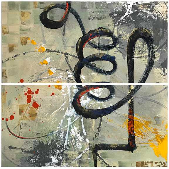 Secret Code (Diptych) by Lynette Ubel, Image 1.