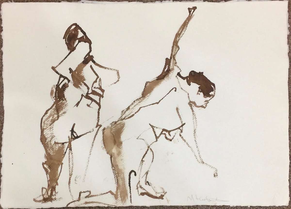 Two Figures (Twig Drawing) by Mimi Herbert, Image 1.