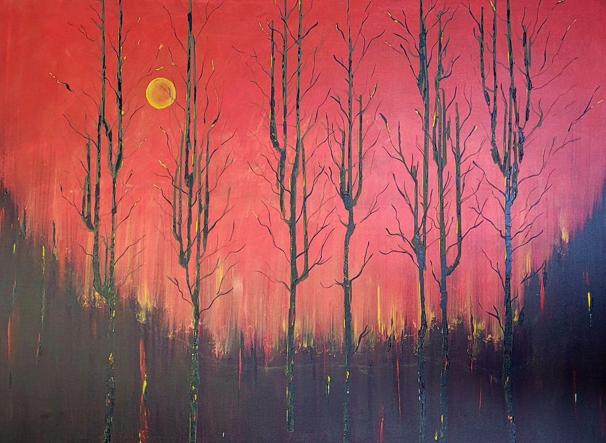 Phoenix Rising by M Shane  Image: As flames subside and the flame glow fades the forest begins its rebirth.