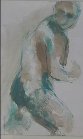 Green Striding Man by Lyn Laver-Ahmat 
