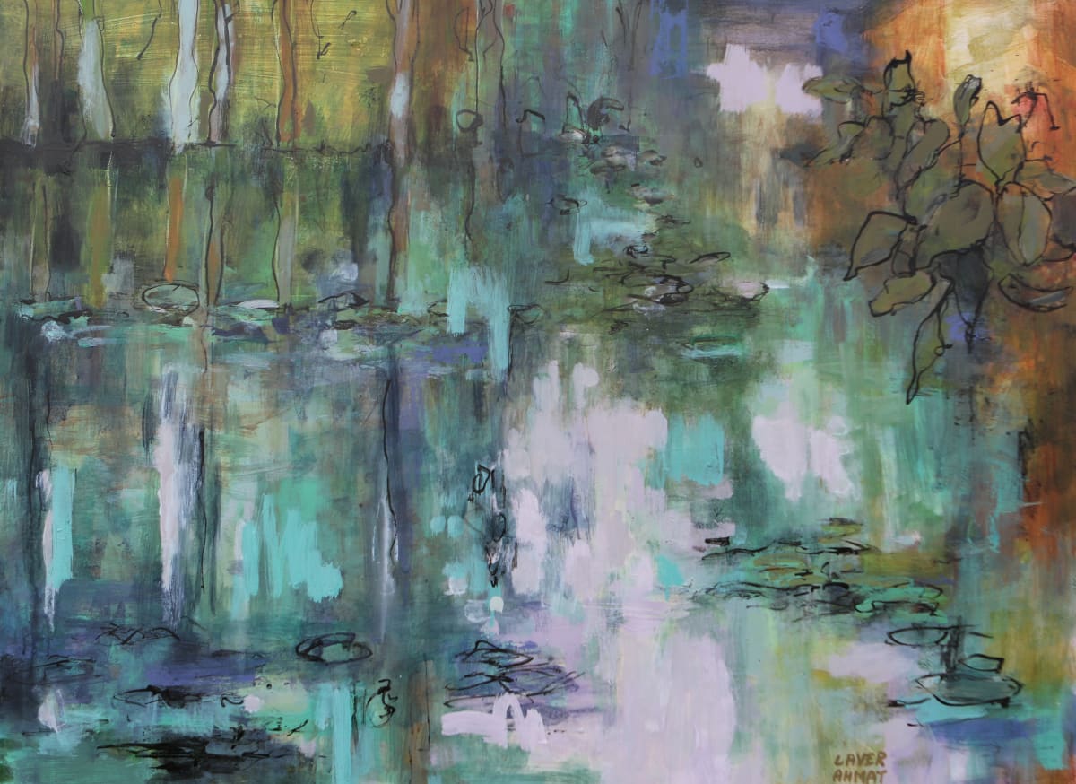 Light Shafts on a quiet creek by Lyn Laver-Ahmat 