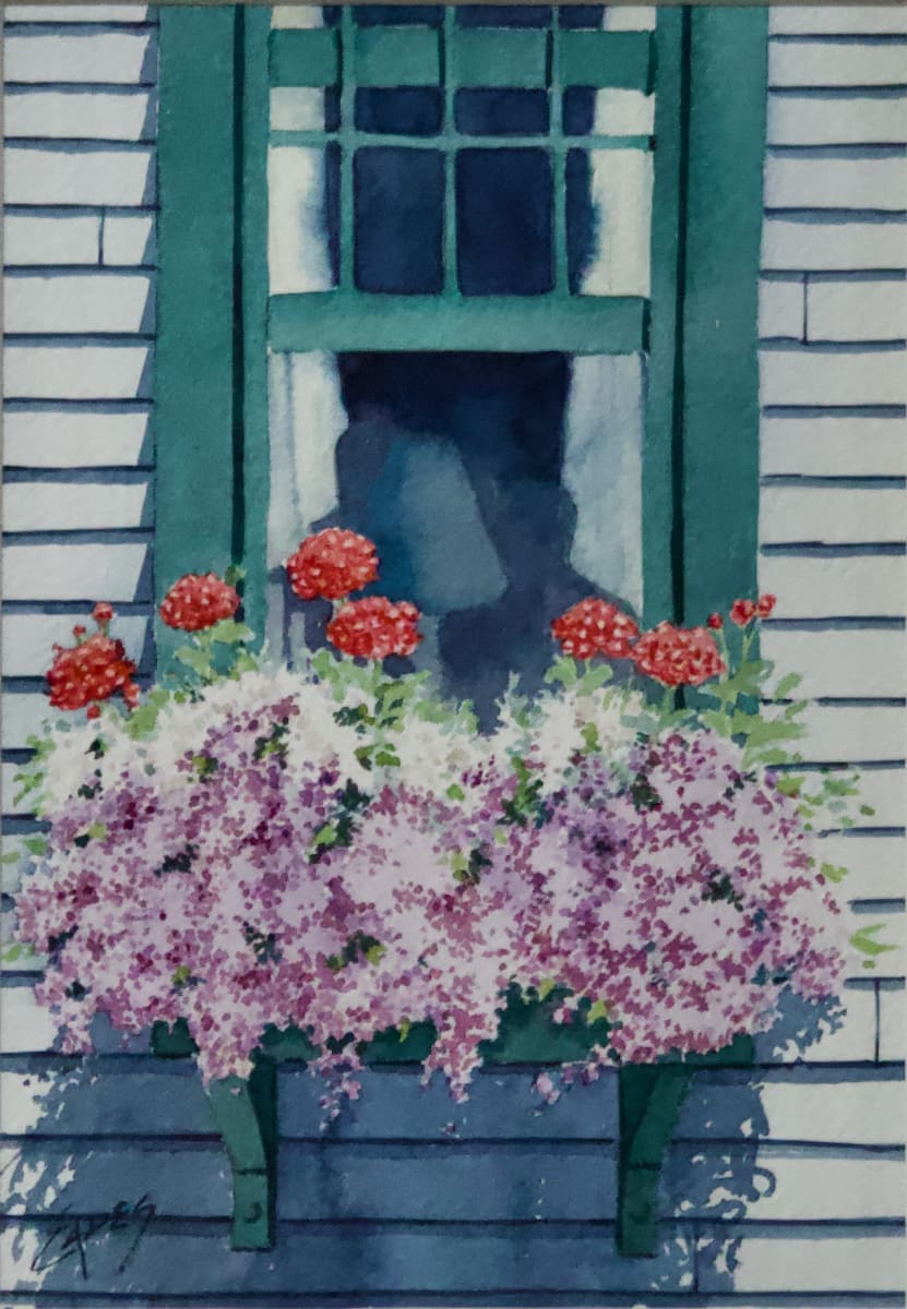 Flowers in the Window Box by Linda Eades Blackburn 