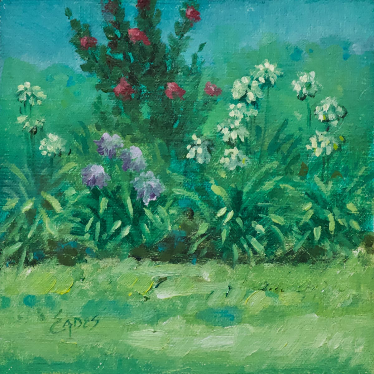 Garden Scene En Plein Air by Linda Eades Blackburn 