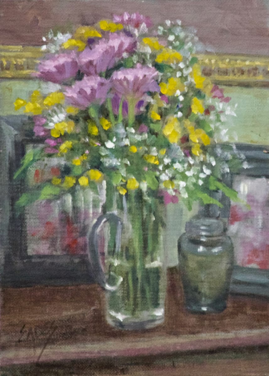 Hall Table Floral by Linda Eades Blackburn 