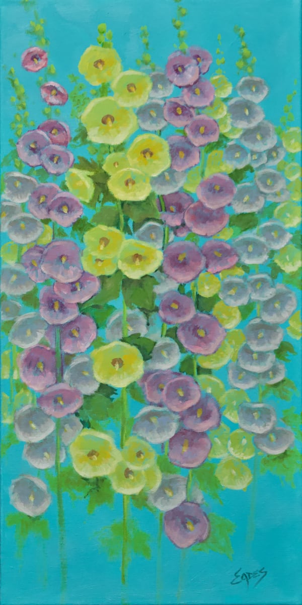 Hollyhock Beauties by Linda Eades Blackburn 