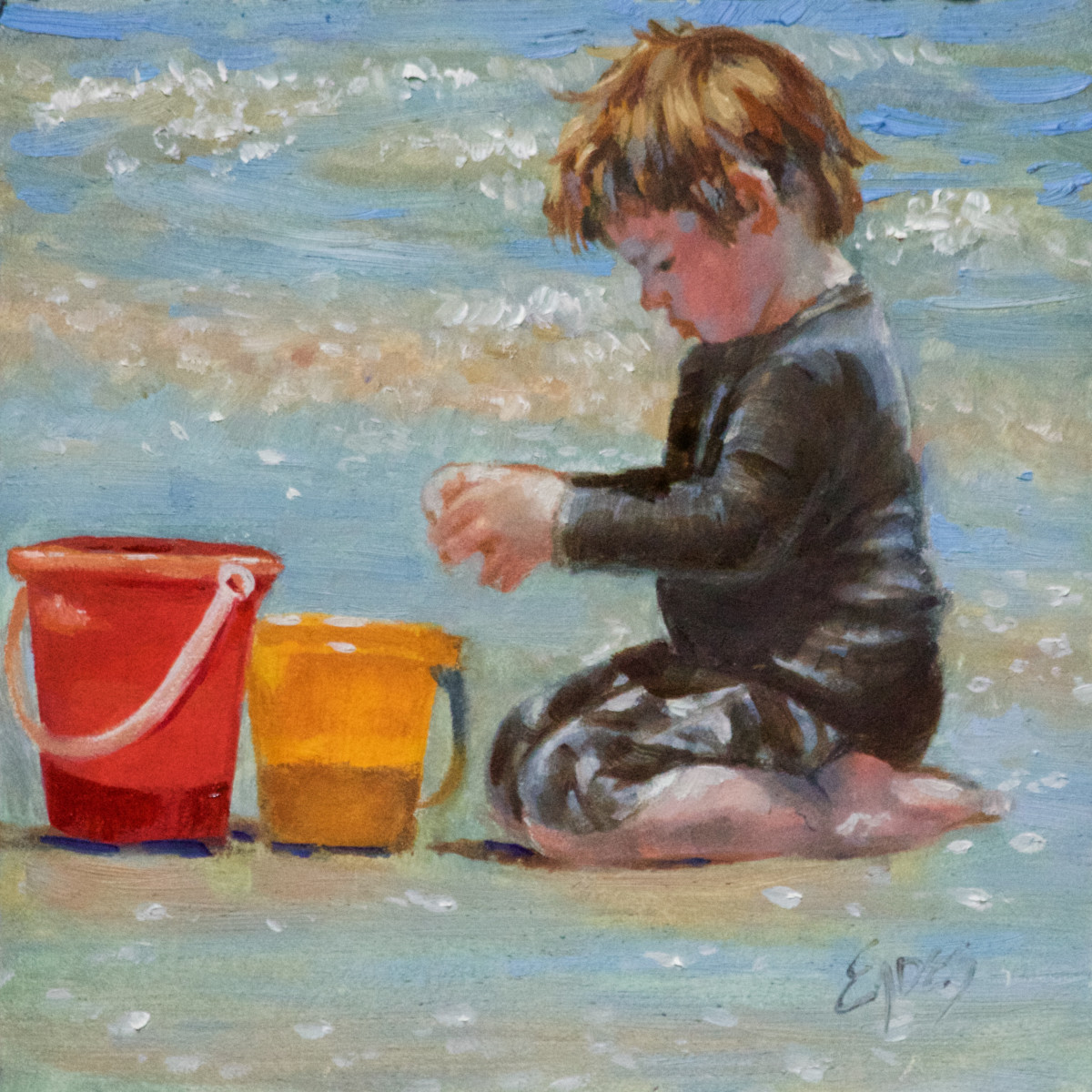 Sand Buckets by Linda Eades Blackburn 