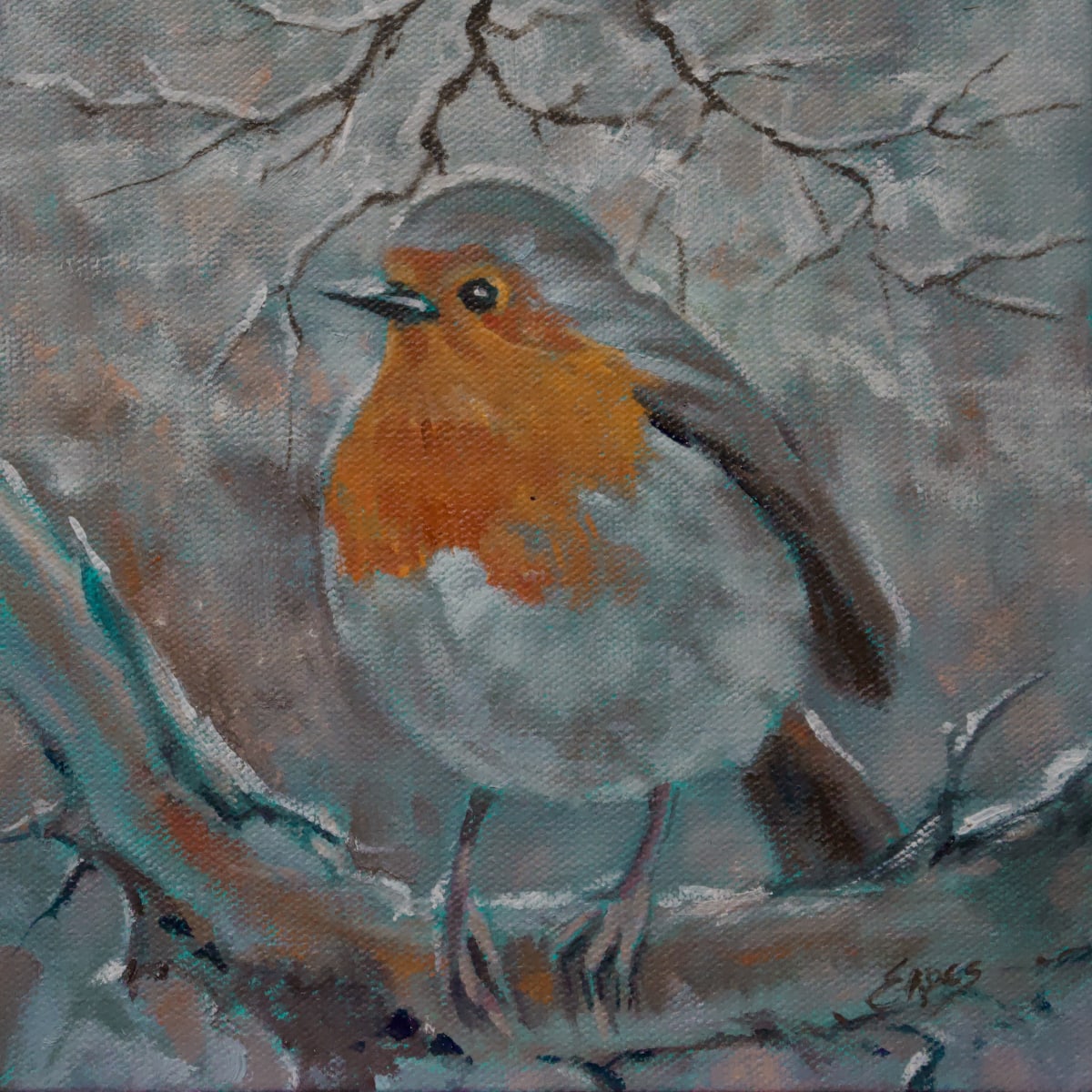 Snowy Perch by Linda Eades Blackburn 