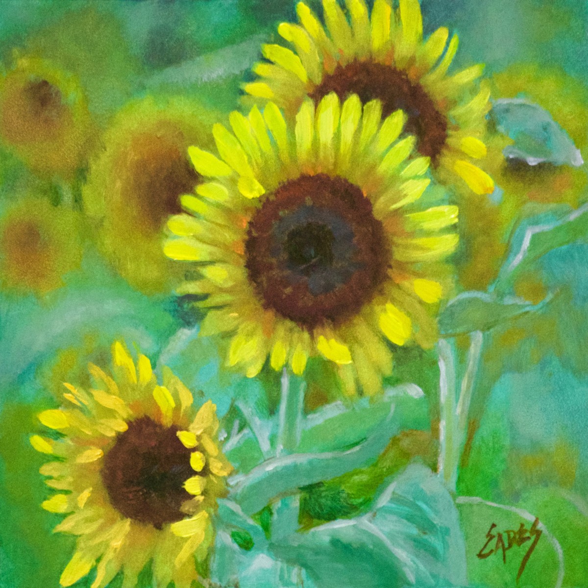 Sunflower Gatherting by Linda Eades Blackburn 