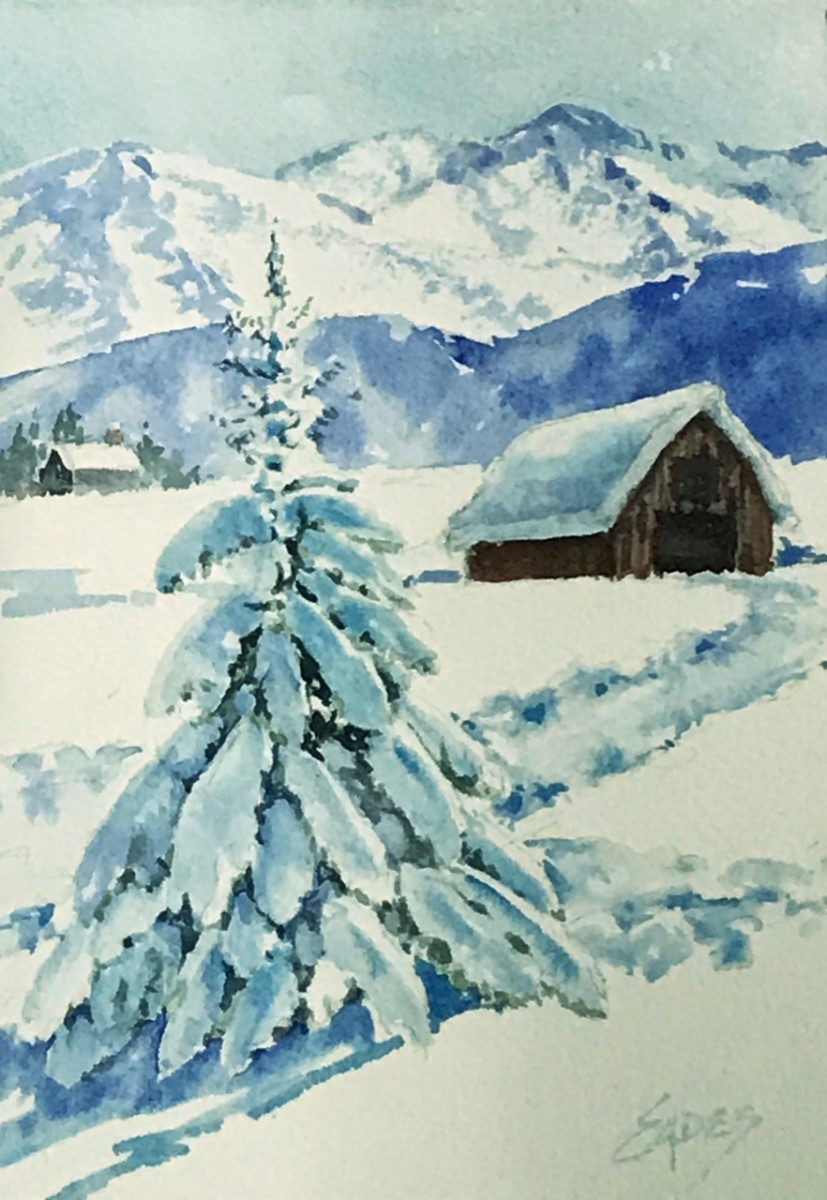 Winter Snow WC by Linda Eades Blackburn 