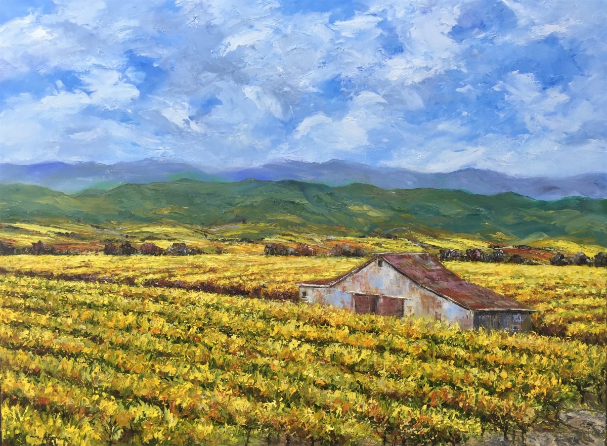 Barn In The Golden Vines by Tim Howe 
