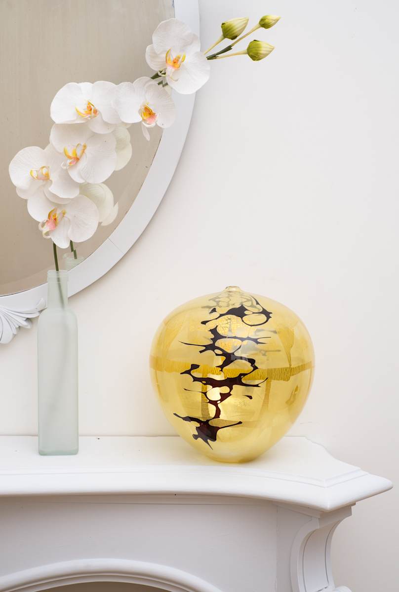 Yellow/Black Short Amphora by Fred Kaemmer, Image 1.