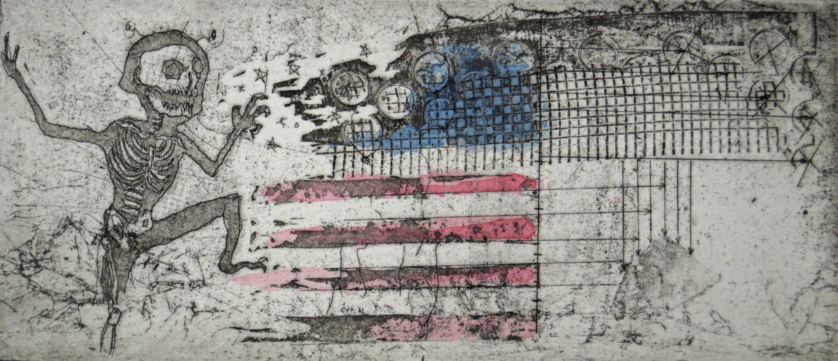 Untitled (Alien and Flag) by Tyler Gehl 
