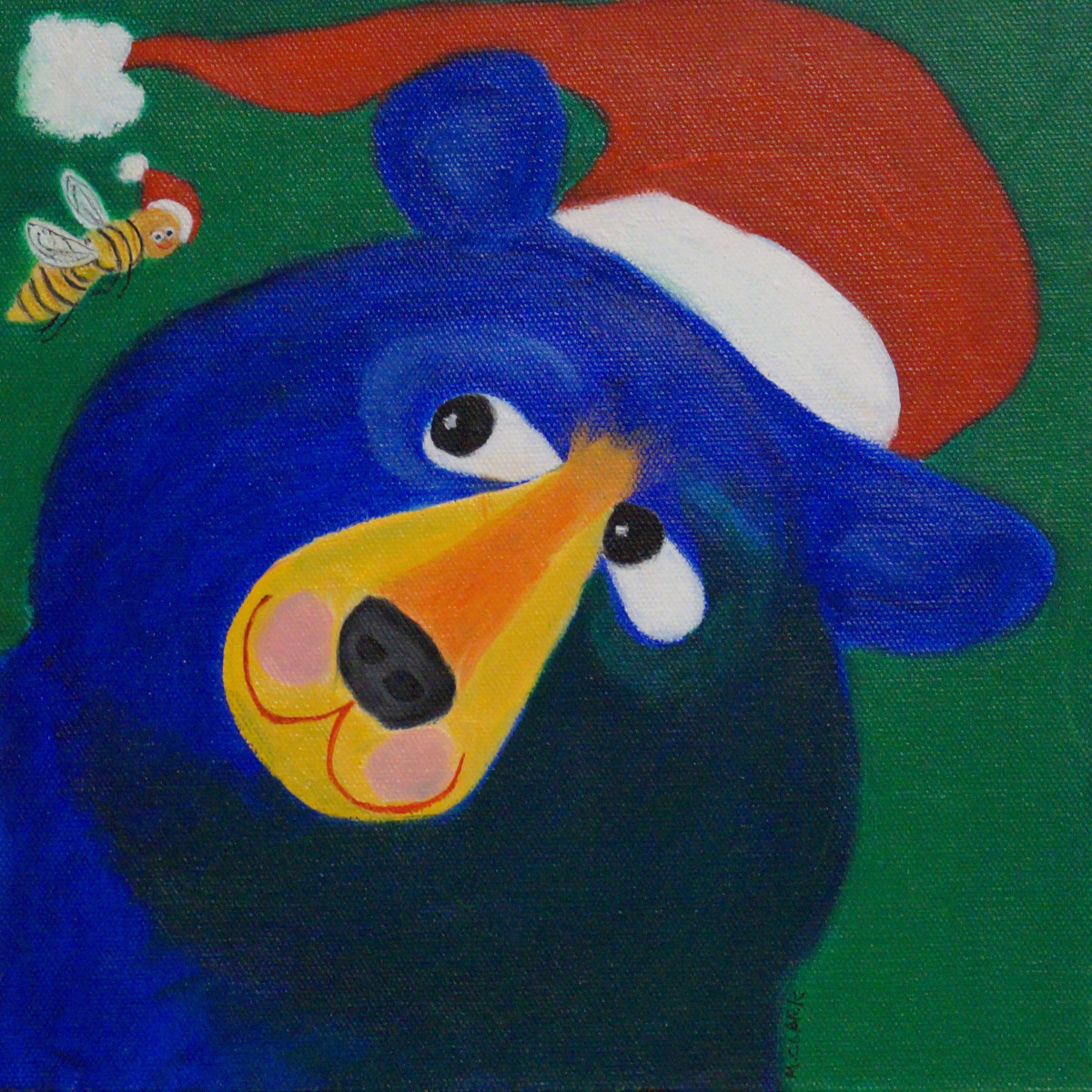 Santa Bear and Bee by Mary  Clark  