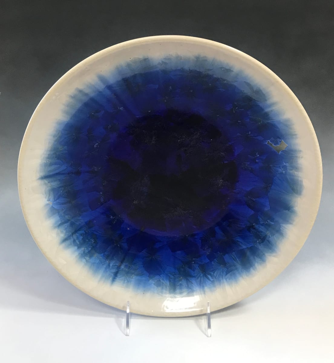 Large blue with white plate by Nichole Vikdal 