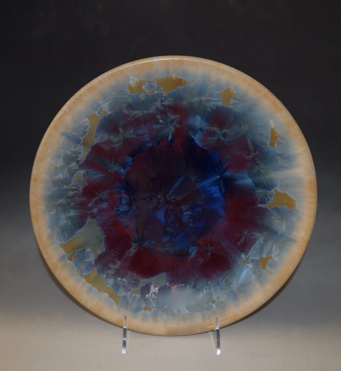 Large Blue and Red Plate by Nichole Vikdal, Image 2.