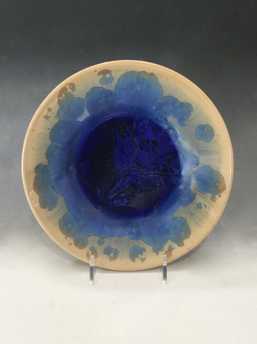 Small Blue w/brown bowl by Nichole Vikdal 