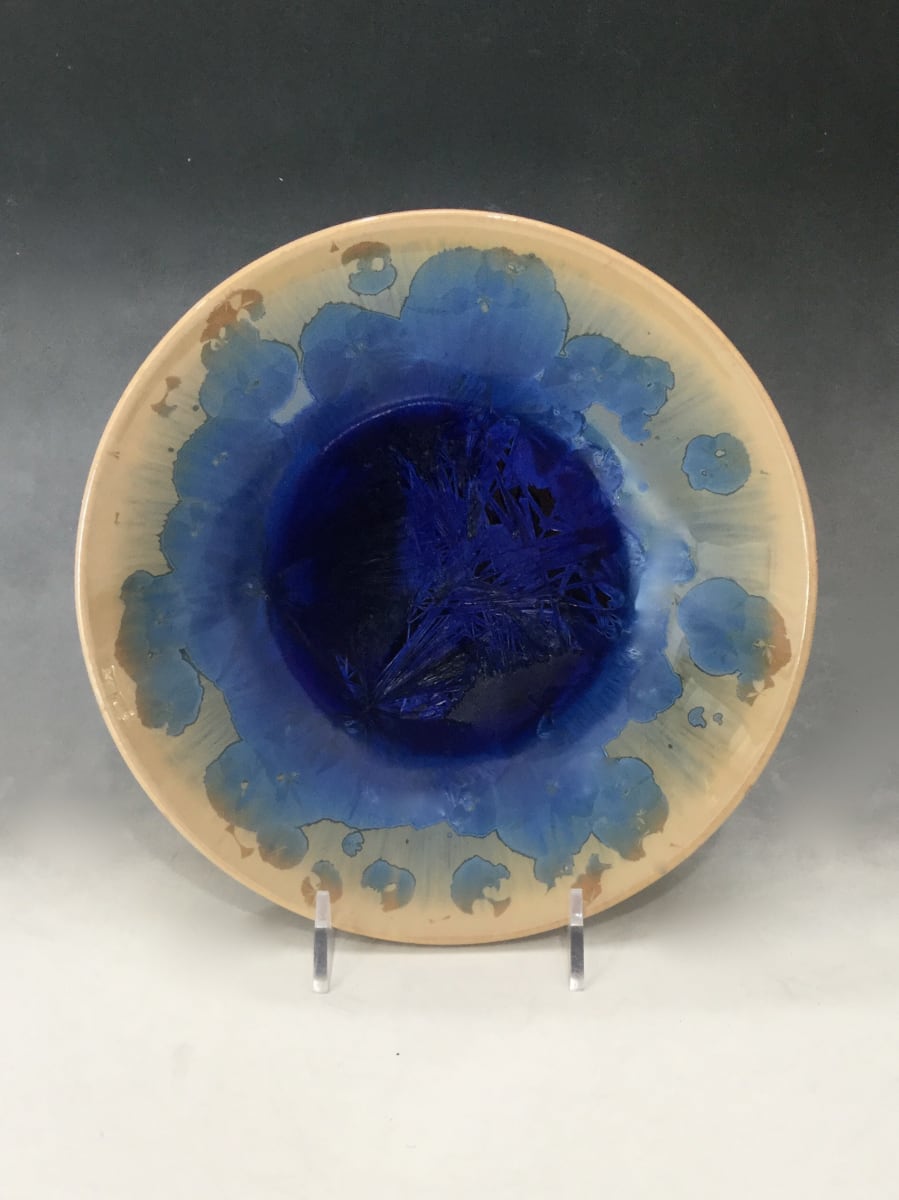 Small Blue w/brown bowl by Nichole Vikdal, Image 1.