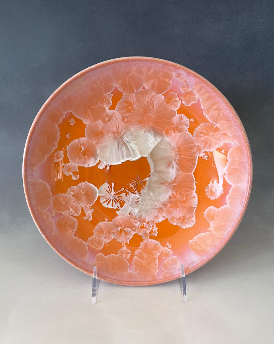 Orange with White Crystal Plate by Nichole Vikdal 