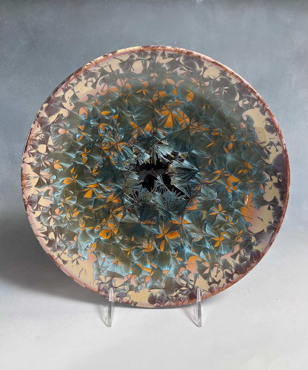 Medium Orange with blue crystal plate by Nichole Vikdal 