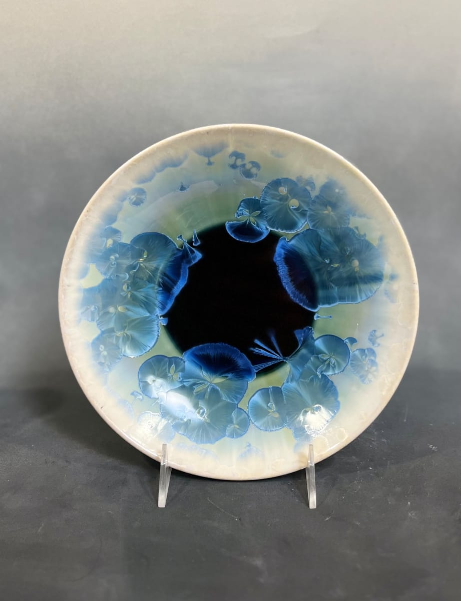 Turquoise with white Plate by Nichole Vikdal, Image 1.
