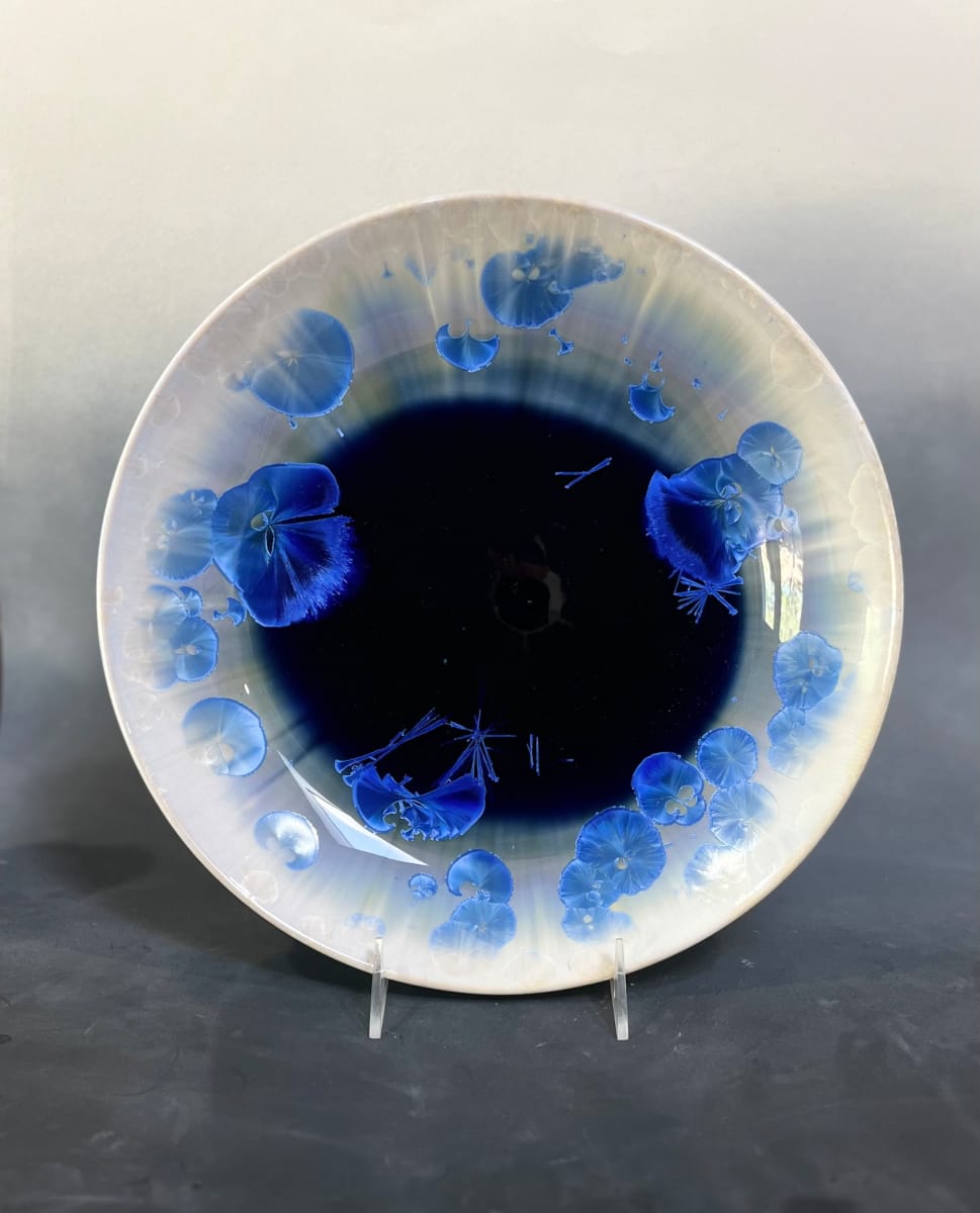 Large Blue with White Plate by Nichole Vikdal 