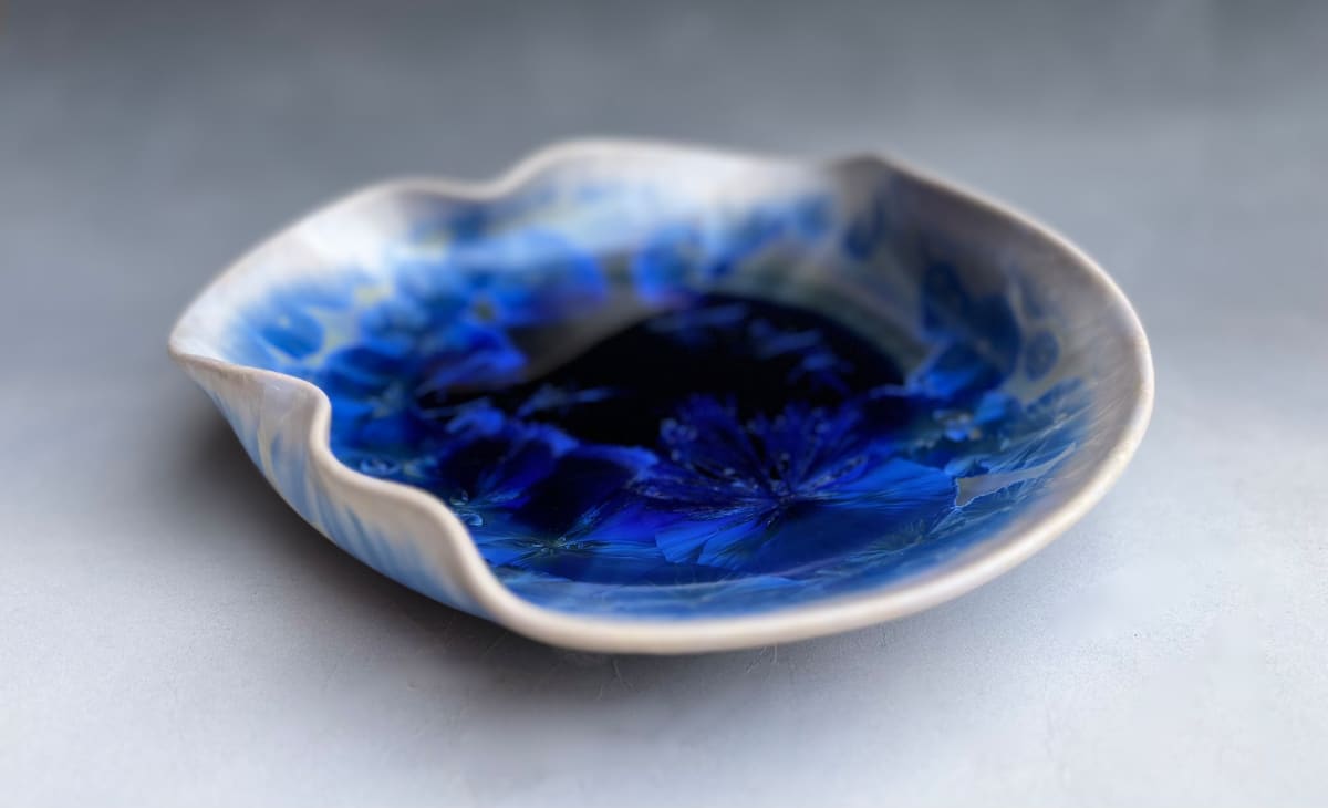 Blue and White Sculpture Plate by Nichole Vikdal 