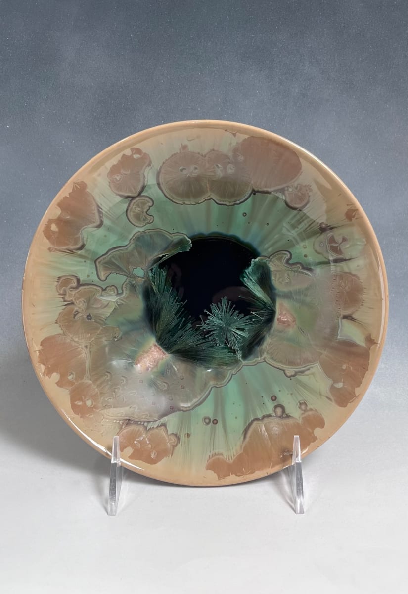 Small Green with Brown Plate by Nichole Vikdal 