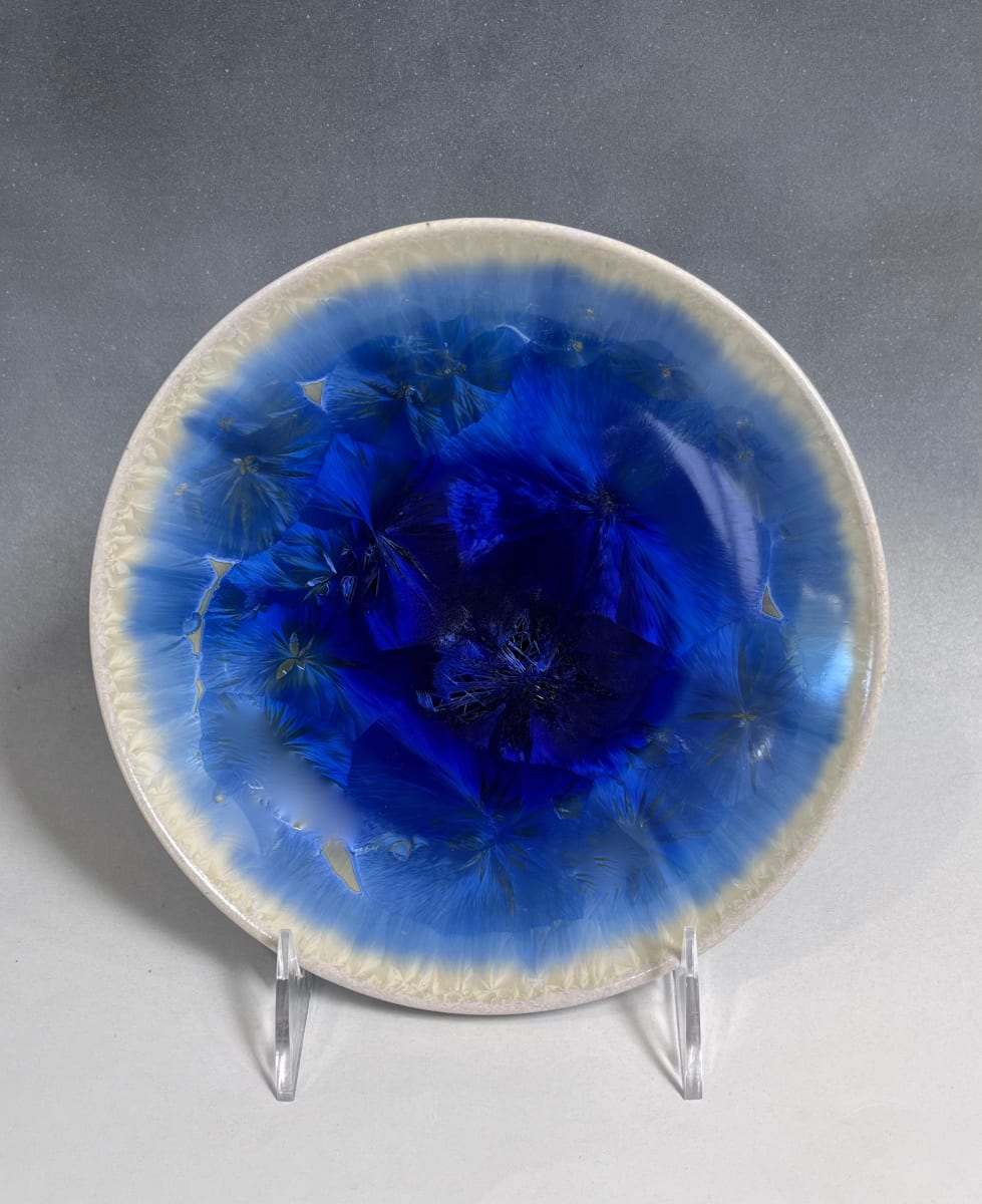 Small Blue with White Plate by Nichole Vikdal 