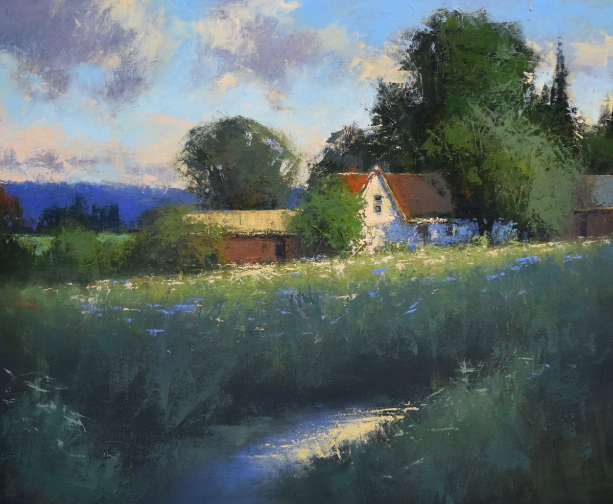 Farm and Creek by Romona Youngquist 