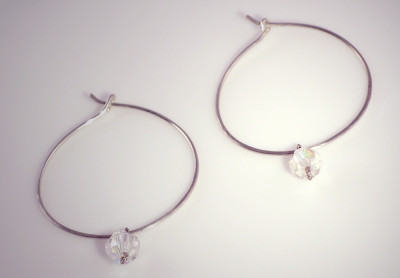 Hoops and Loops Vintage Swarovski Faceted Crystal Beads with Aurora Borealis by Patricia C Vener 