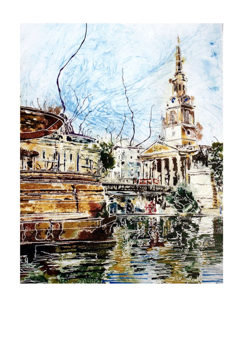 Trafalgar Fountain by Cathy Read 