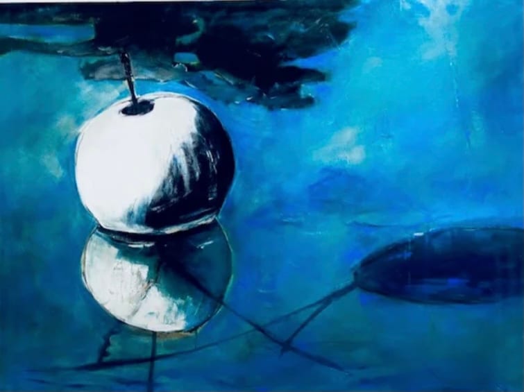 Buoys at Lake geneva by Stella Clark  Image: Inspired by the still beauty of a journey a few years back to Lake Geneva