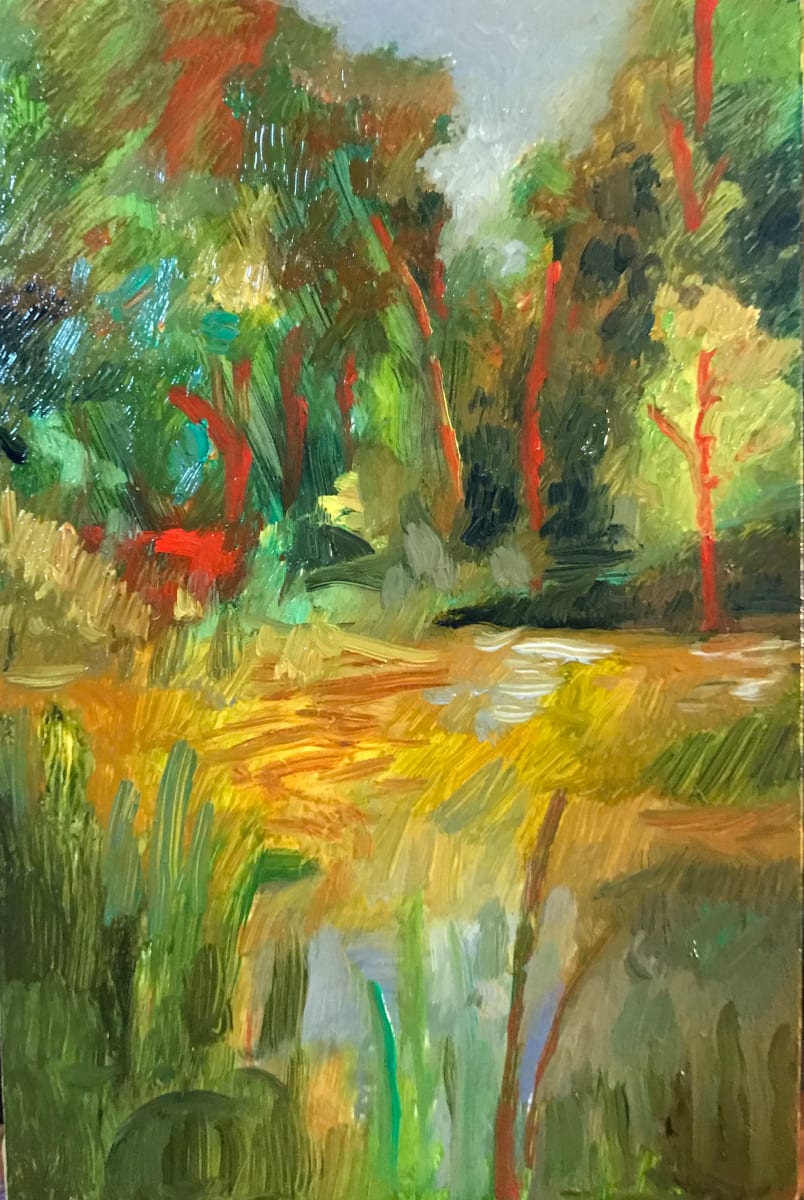 Pochade Golders Green lake by Siméon Artamonov 