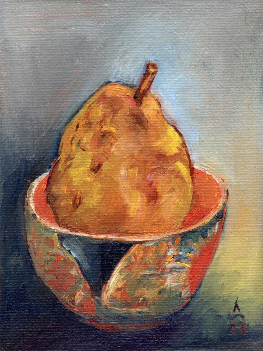 Still life with a pear by Siméon Artamonov  Image: Painting Scan