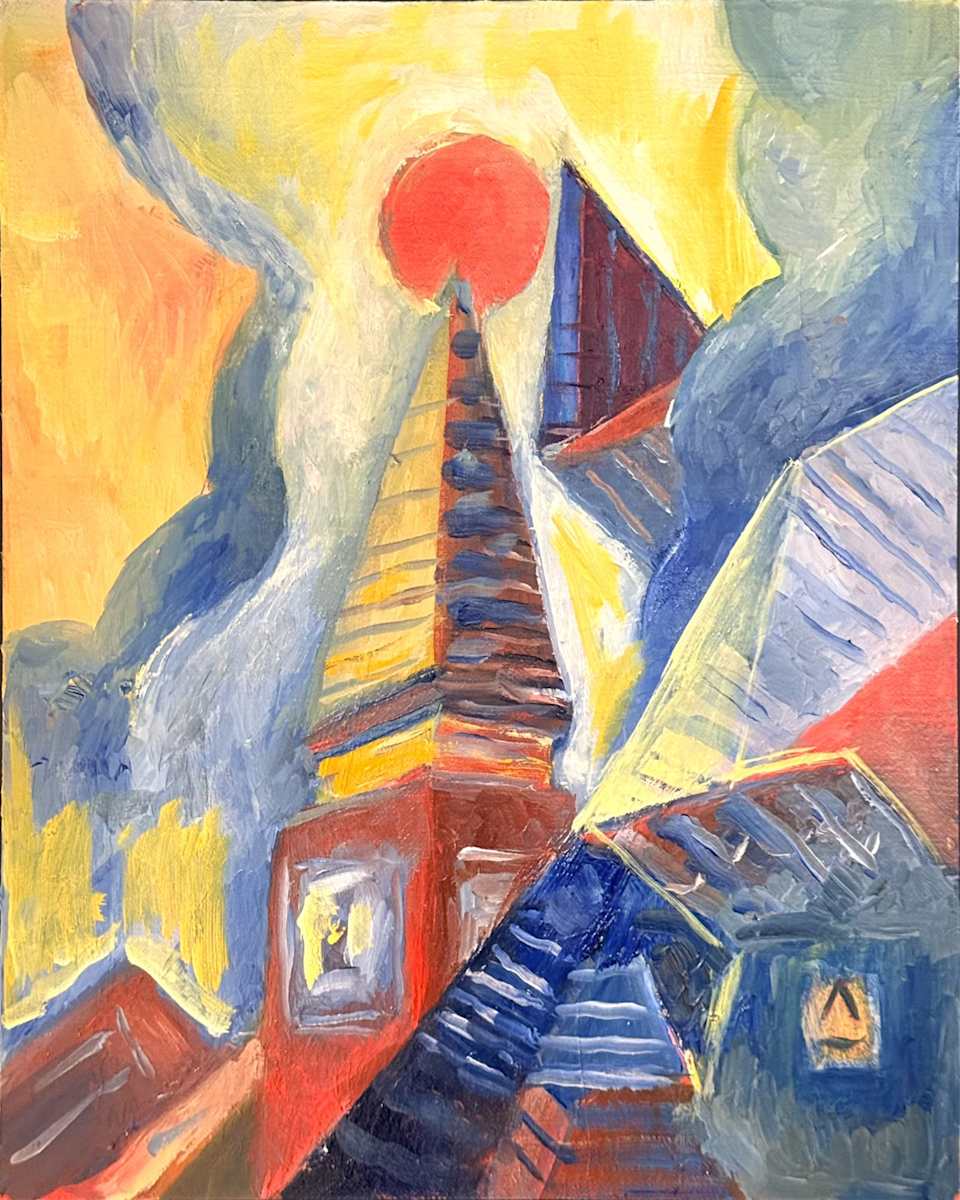 Red sun and Tower by Siméon Artamonov, Image 1.