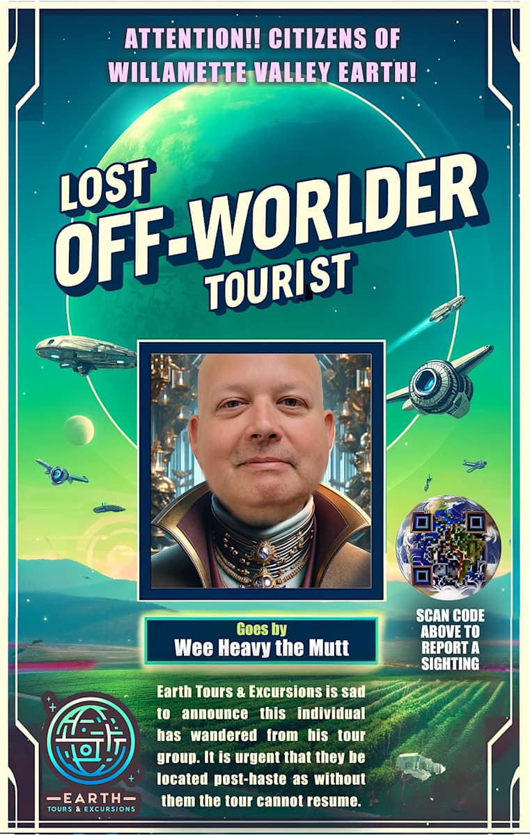 Lost Off-Worlder Tourist - Wee Heavy the Mutt by Adrienne Fritze 