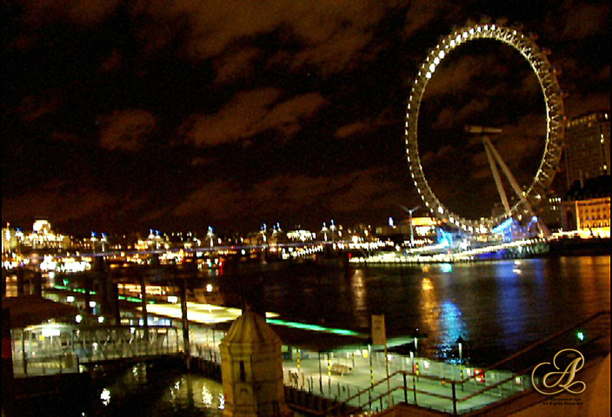 Millenium Wheel at Night by Adrienne Fritze 