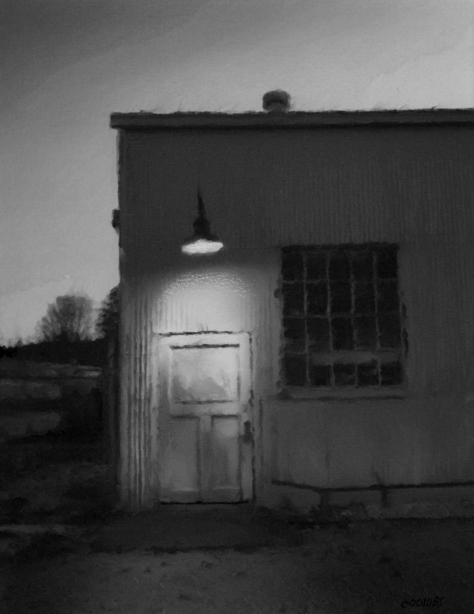 Sagamore Boathouse by Robert Patrick Coombs  Image: Sagamore Boathouse, 7.5x9.5, watercolor and graphite on Arches paper. This painting won the William D. Zahn Memorial Award at the 2017 Salmagundi Club Historic Black & White Show.