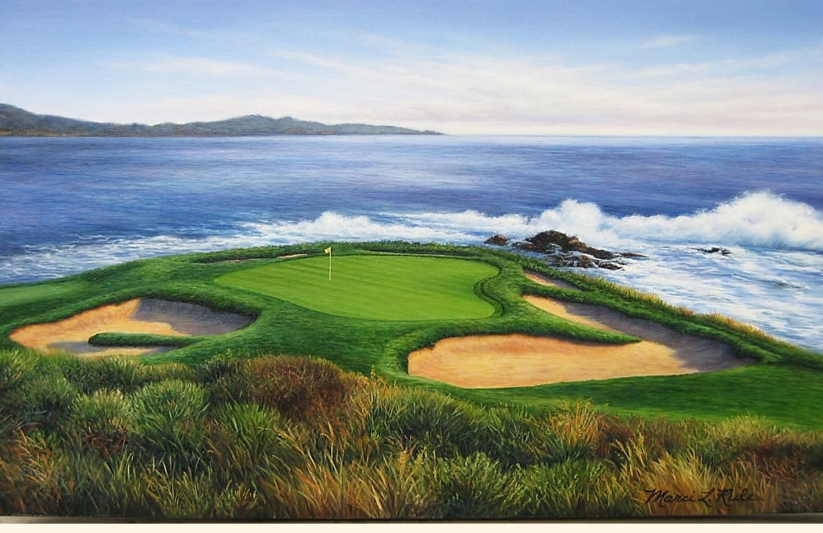 7 хол. Links Pebble Beach CD. Glass Pebble Beach. Pacific Grove Gate, 2790 17 Mile Dr, Pebble Beach. Pebble Beach Golf links, California, USA.