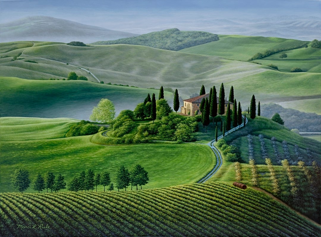 Tuscany Landscape, giclee on canvas 