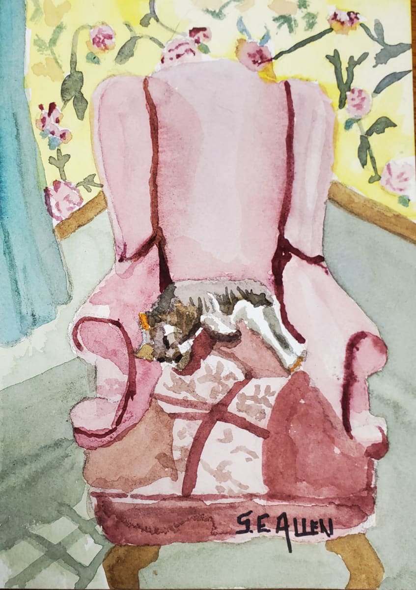 Cat Nap by Sharon Allen  Image: our elder kitty claimed the newchair for napping
