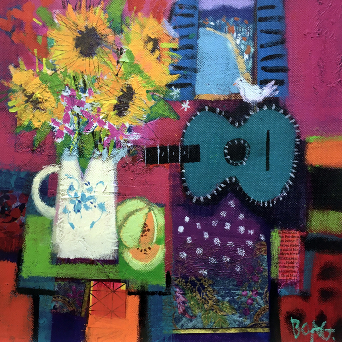 Green Guitar, Nice by francis boag 