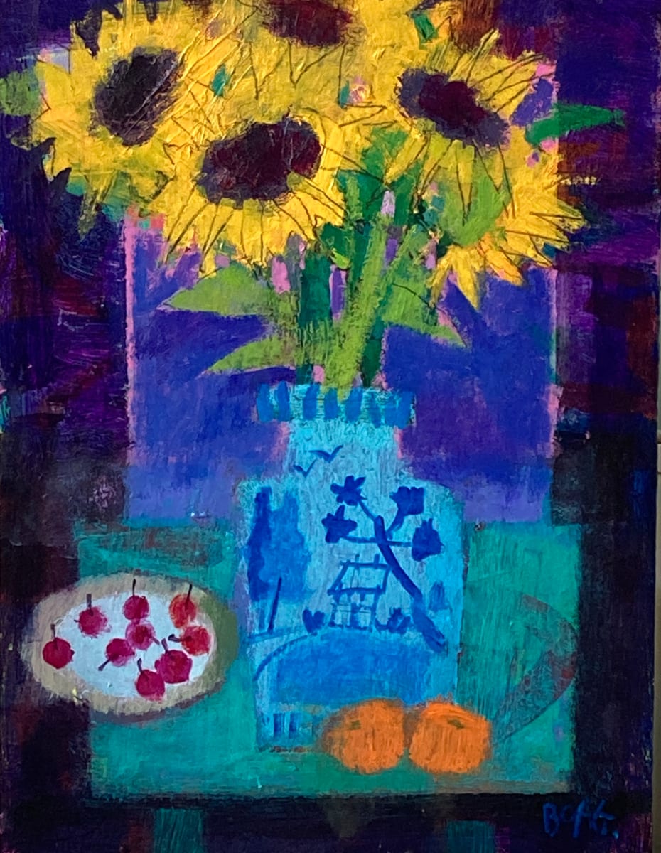 Sunflowers and cherries by francis boag 