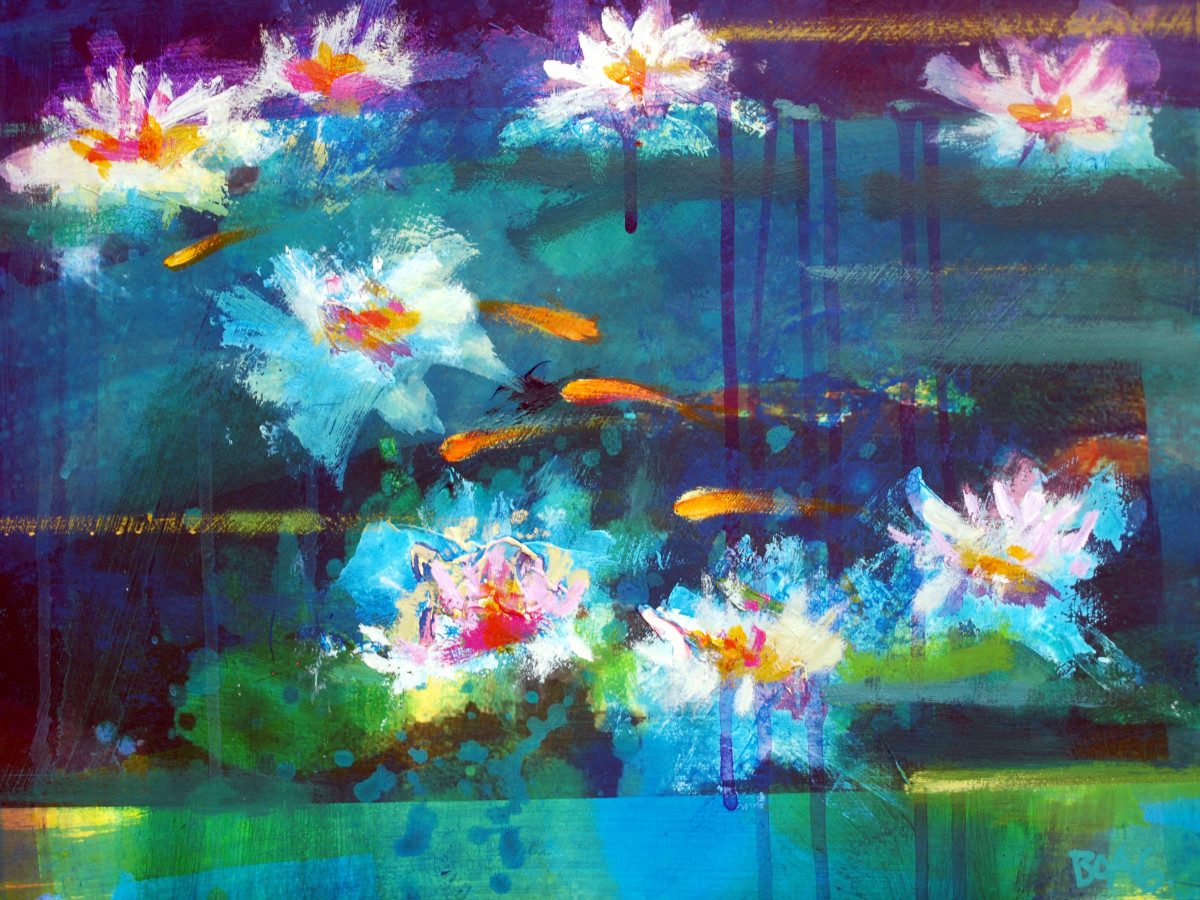 Waterlilies and Goldfish by francis boag 