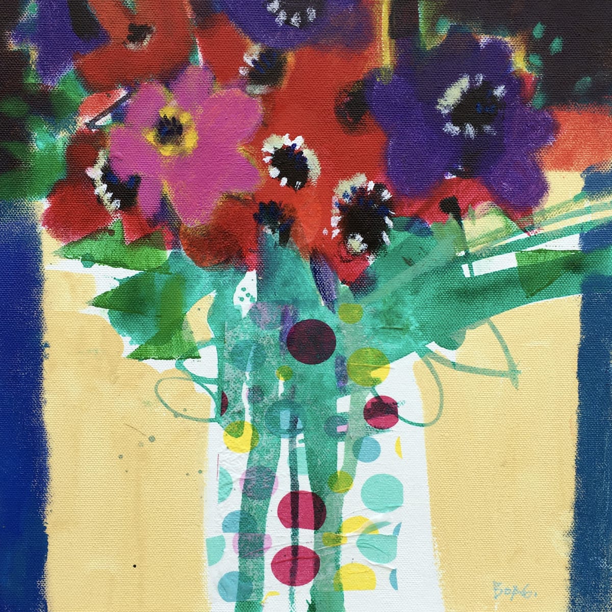 Flowers and polka dots by francis boag 