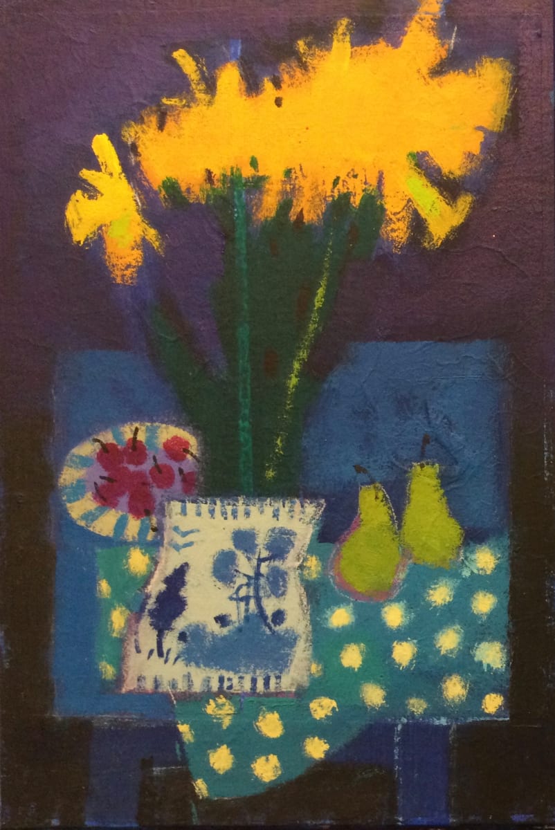 Daffodils and cherries by francis boag 