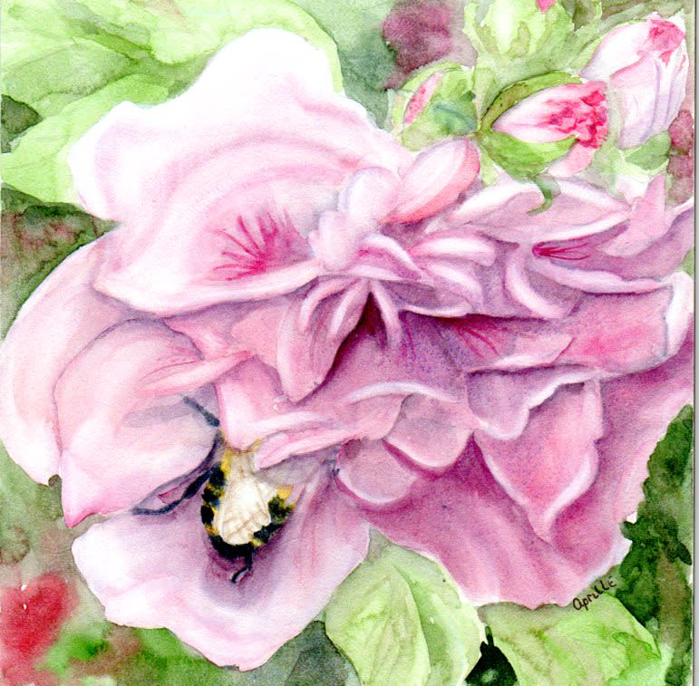Bee in My Bonnet on Clayboard by Aprille Janes 