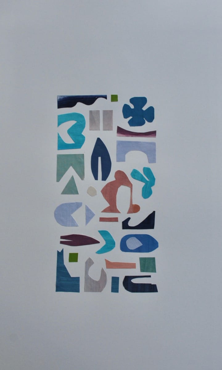 Cut Paper Collage - Summer by the Ocean by Phoebe Twichell Peterson 